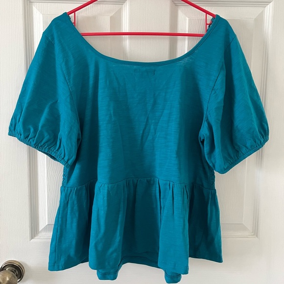 Lane Bryant Turquoise Lace Blouse - Picture 2 of 3